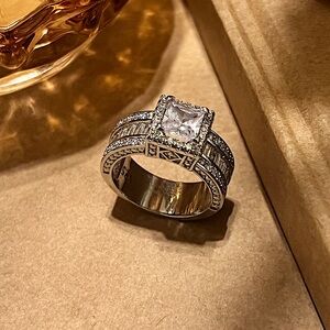 Women’s Sterling Silver Engagement Wedding Rings Size 7 and 9 SKU:3